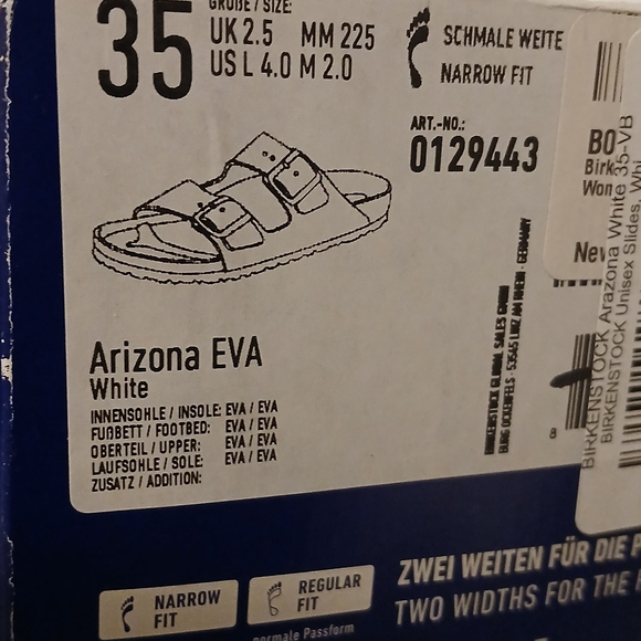 Birkenstock Arizona Eva White NWT - Picture 5 of 5